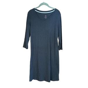 Isaac Mizrahi Live! Essentials 3/4 Sleeve Cotton Knit Dress Charcoal Size Small